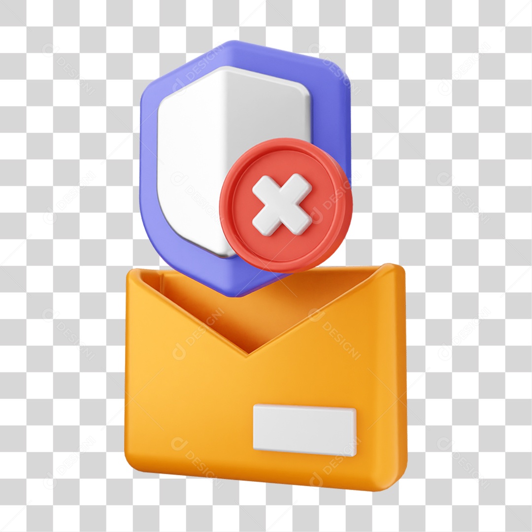 Elemento 3D Segurança na Internet PNG Transparente