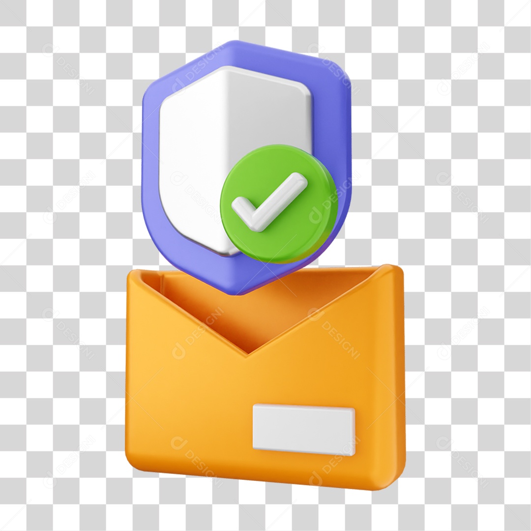 Elemento 3D Segurança na Internet PNG Transparente