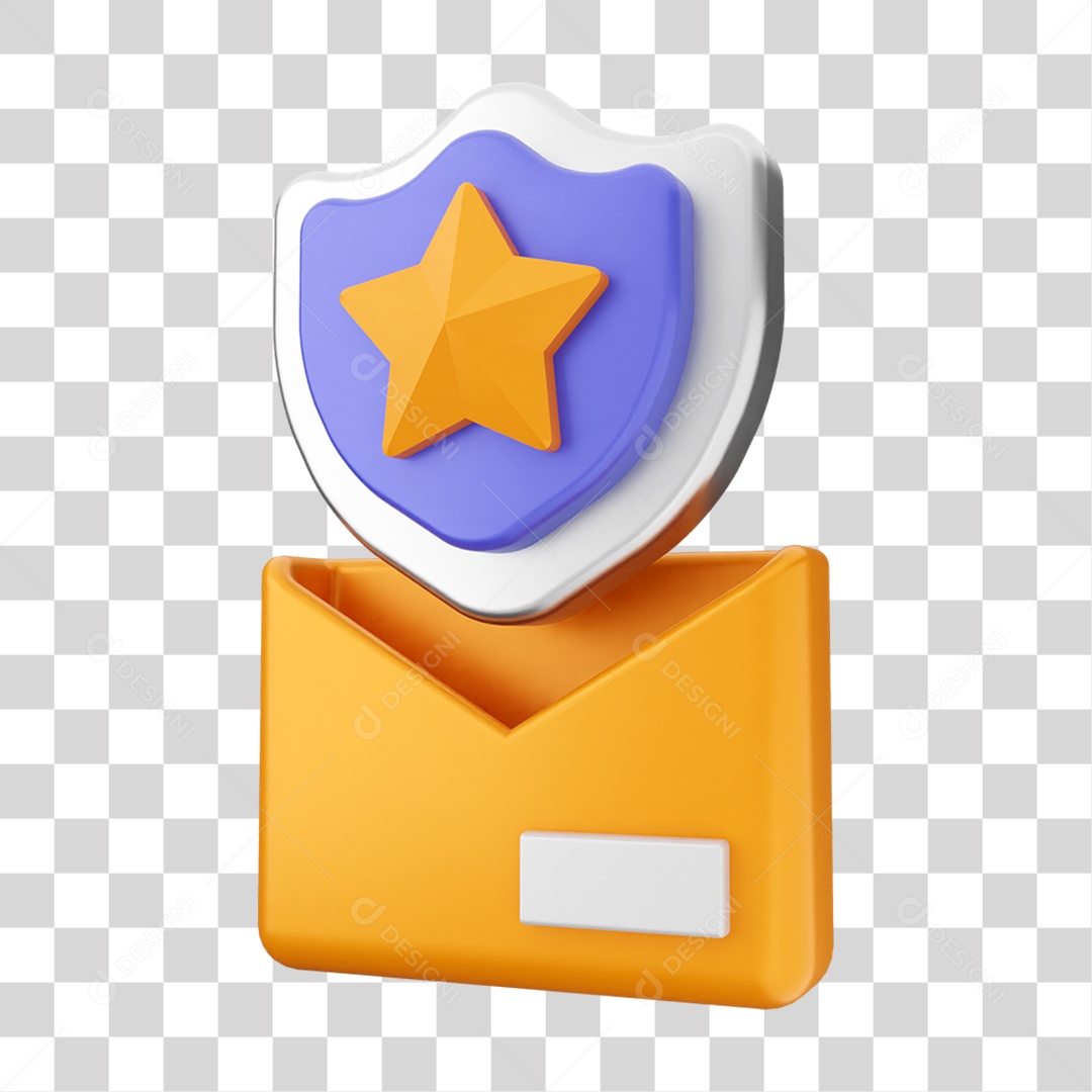 Elemento 3D Segurança na Internet PNG Transparente