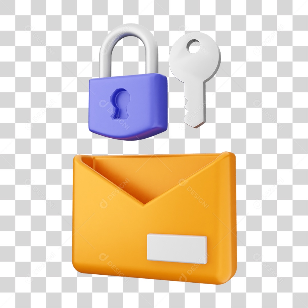 Elemento 3D Segurança na Internet PNG Transparente