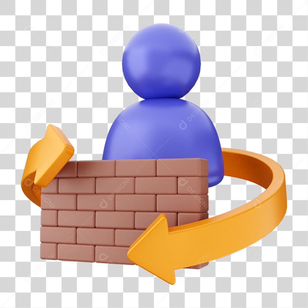 Elemento 3D Segurança na Internet PNG Transparente