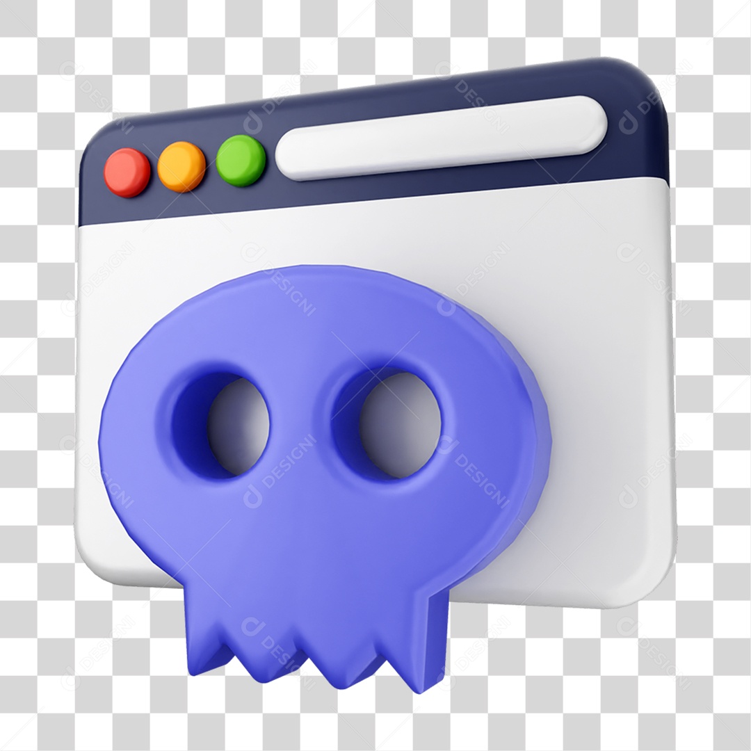 Elemento 3D Segurança na Internet PNG Transparente