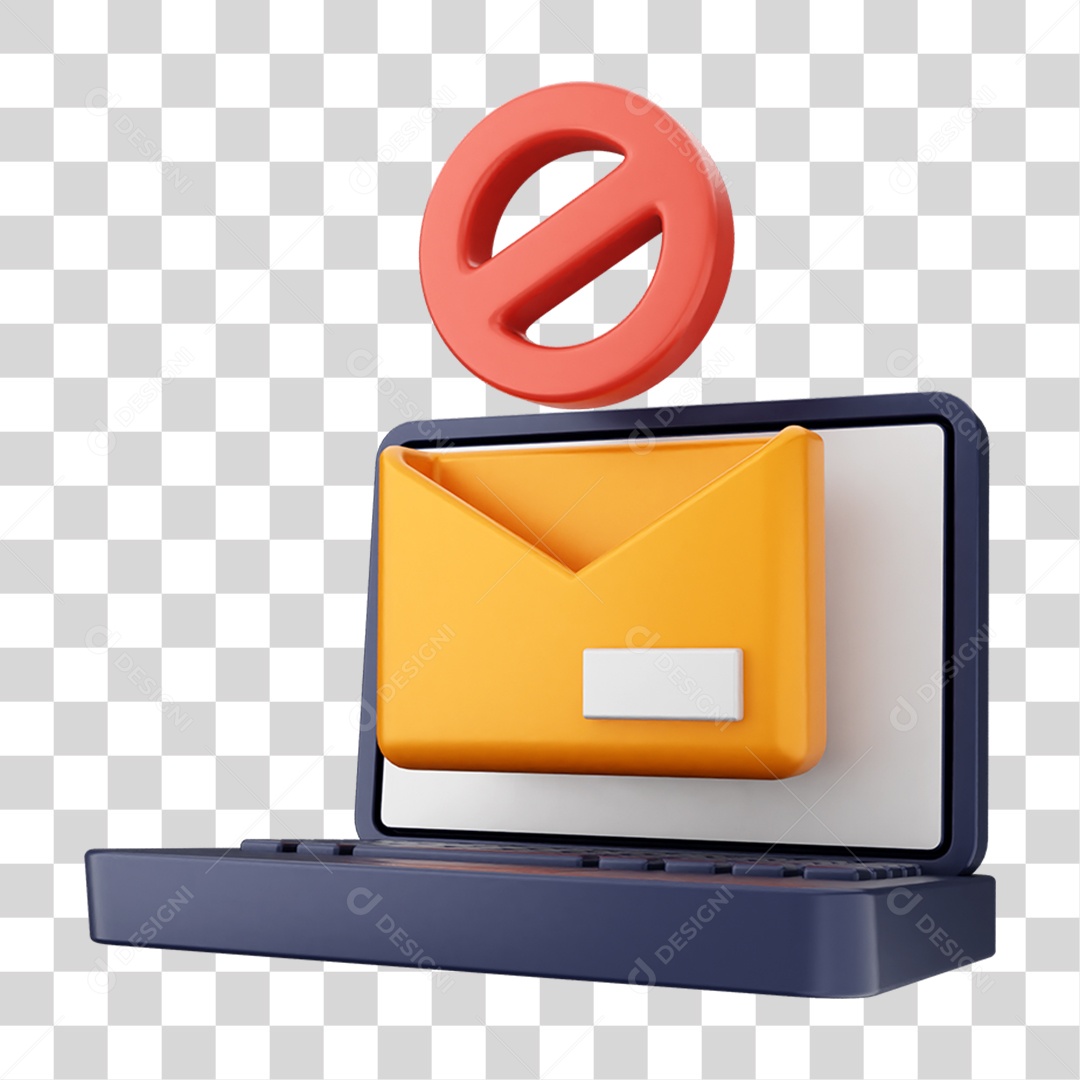 Elemento 3D Segurança na Internet PNG Transparente