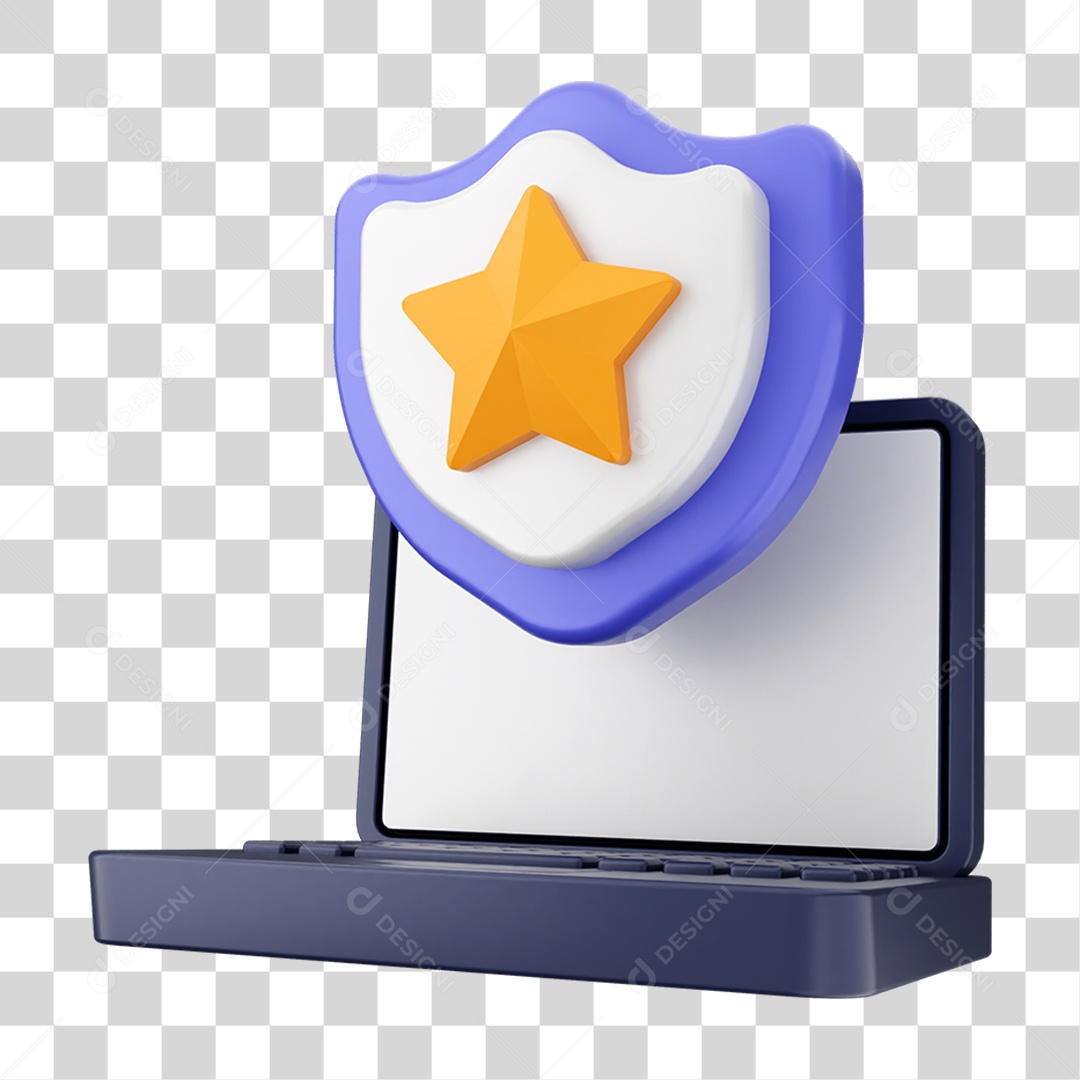 Elemento 3D Segurança na Internet PNG Transparente