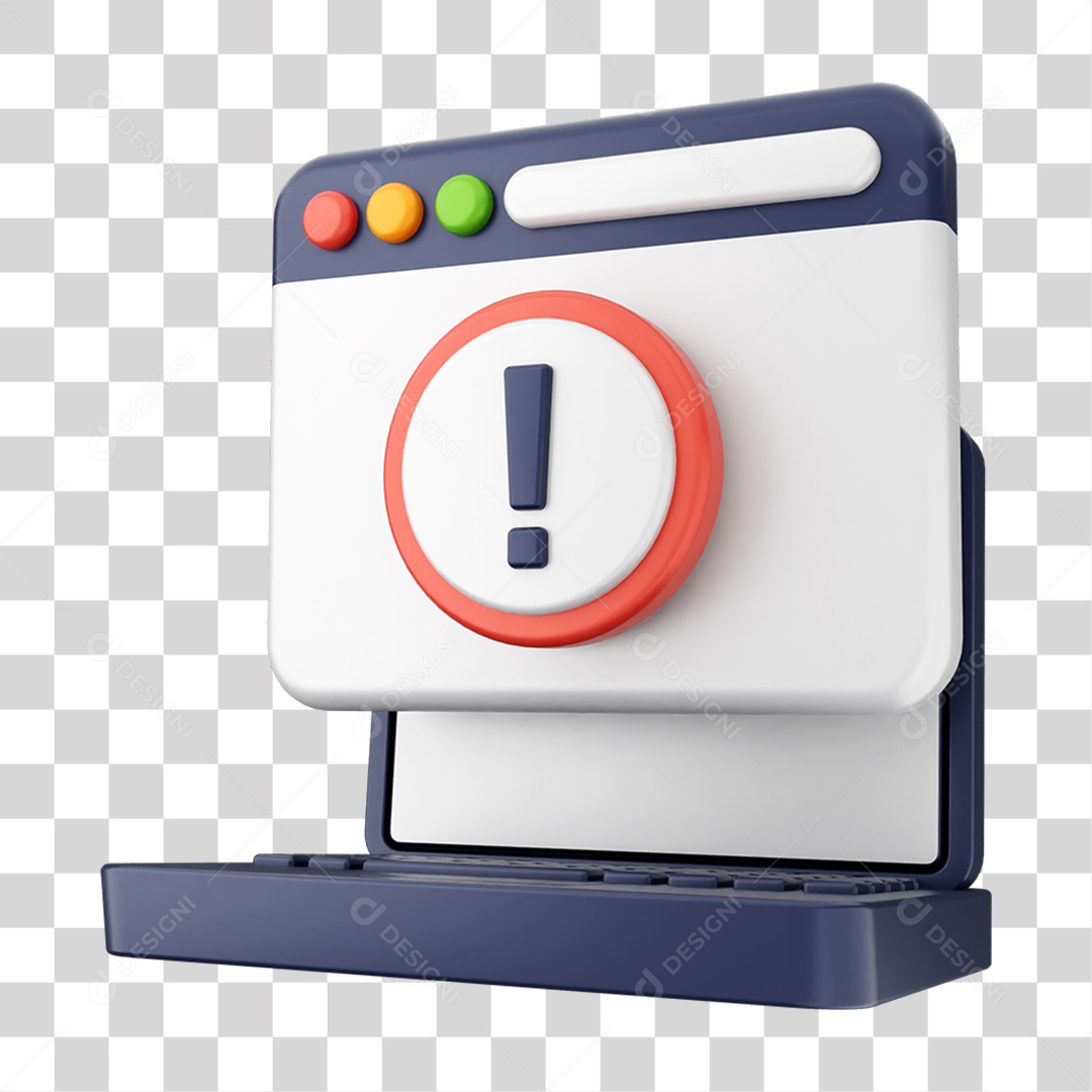 Elemento 3D Segurança na Internet PNG Transparente