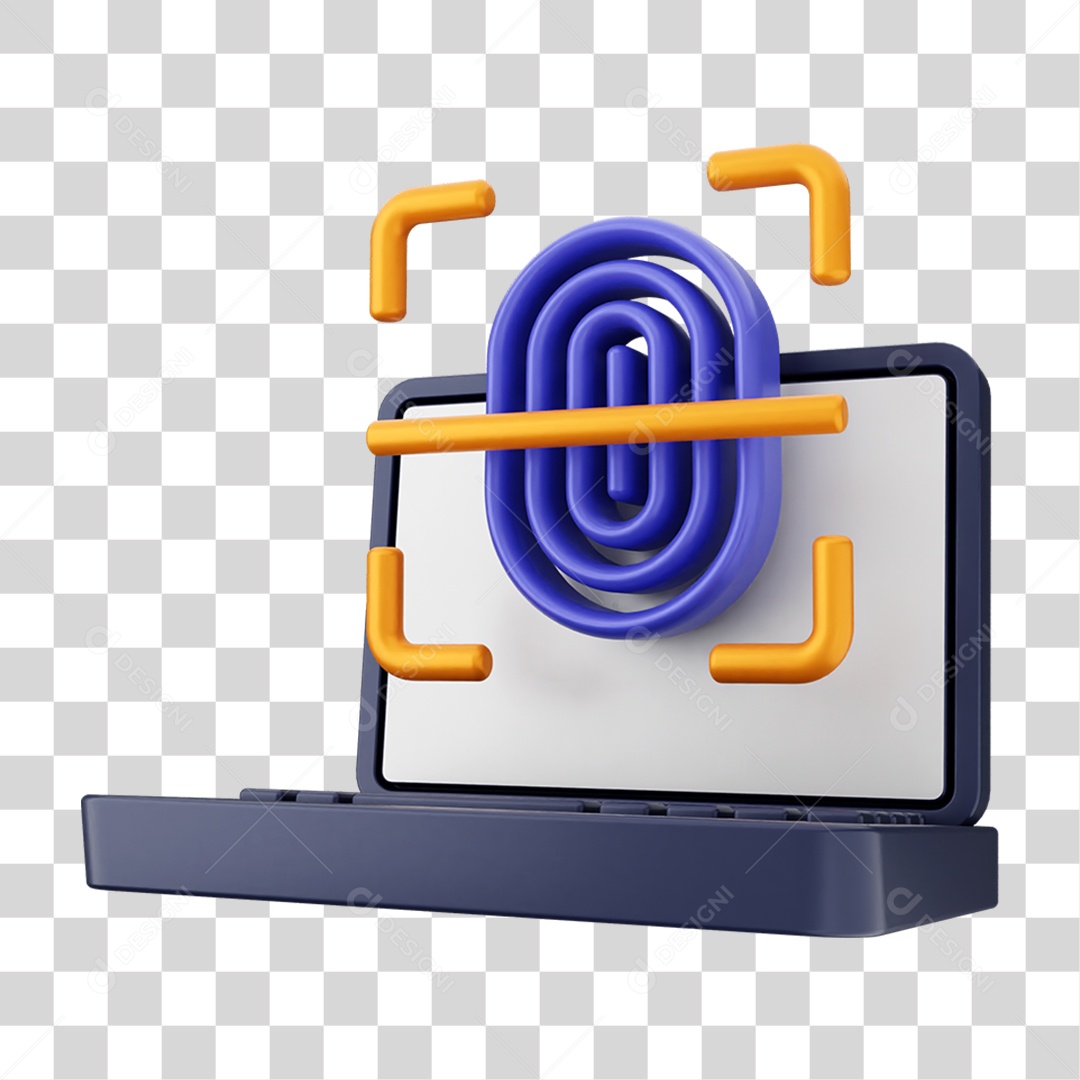 Elemento 3D Segurança na Internet PNG Transparente