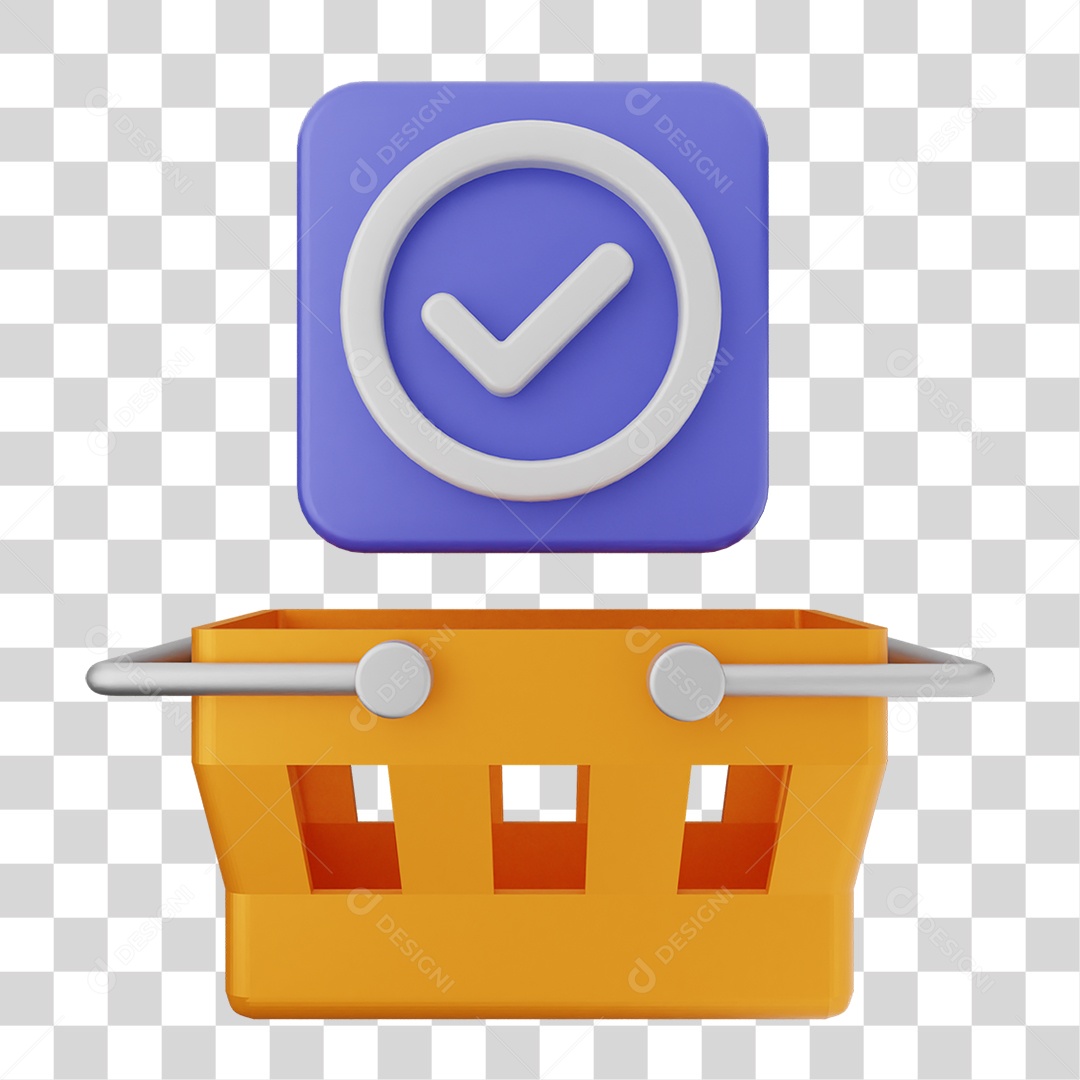 Supermarket Basket with Transparent PNG Verification