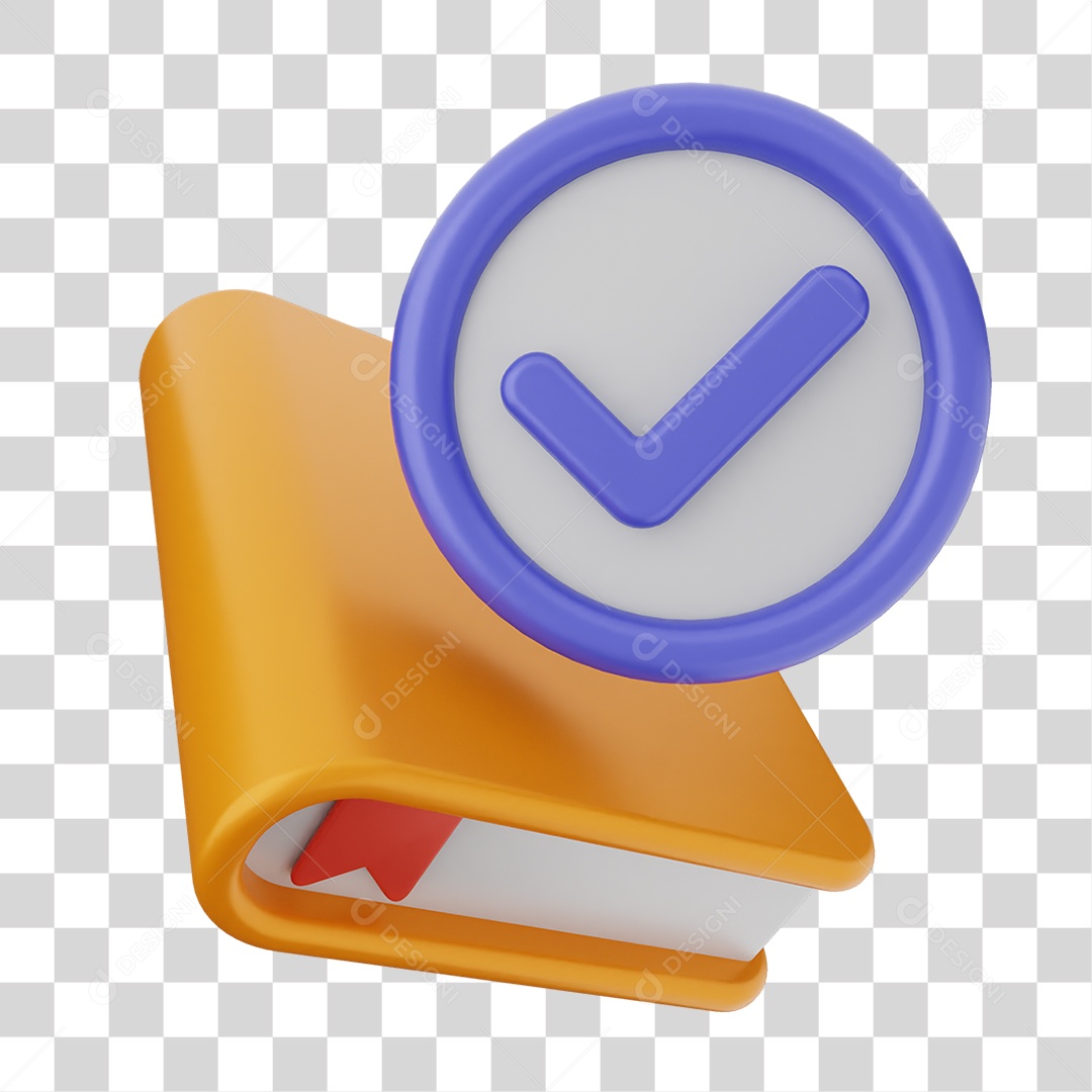Ícone Livro com Verificação PNG Transparente