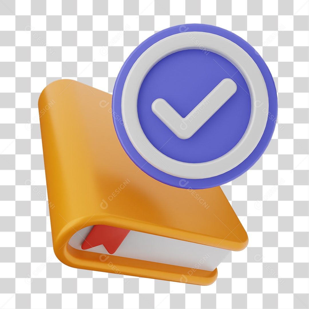 Ícone Livro com Verificação PNG Transparente