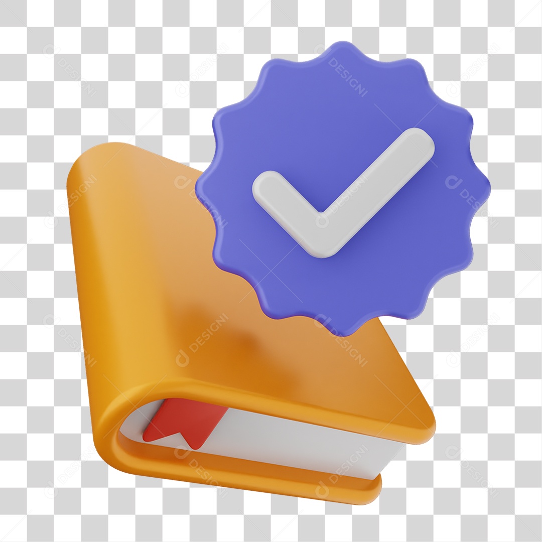 Ícone Livro com Verificação PNG Transparente