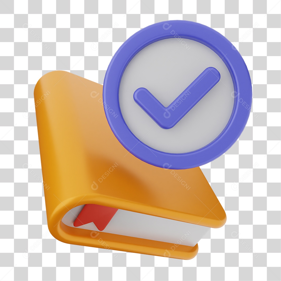Ícone Livro com Verificação PNG Transparente