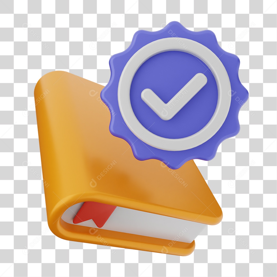 Ícone Livro com Verificação PNG Transparente