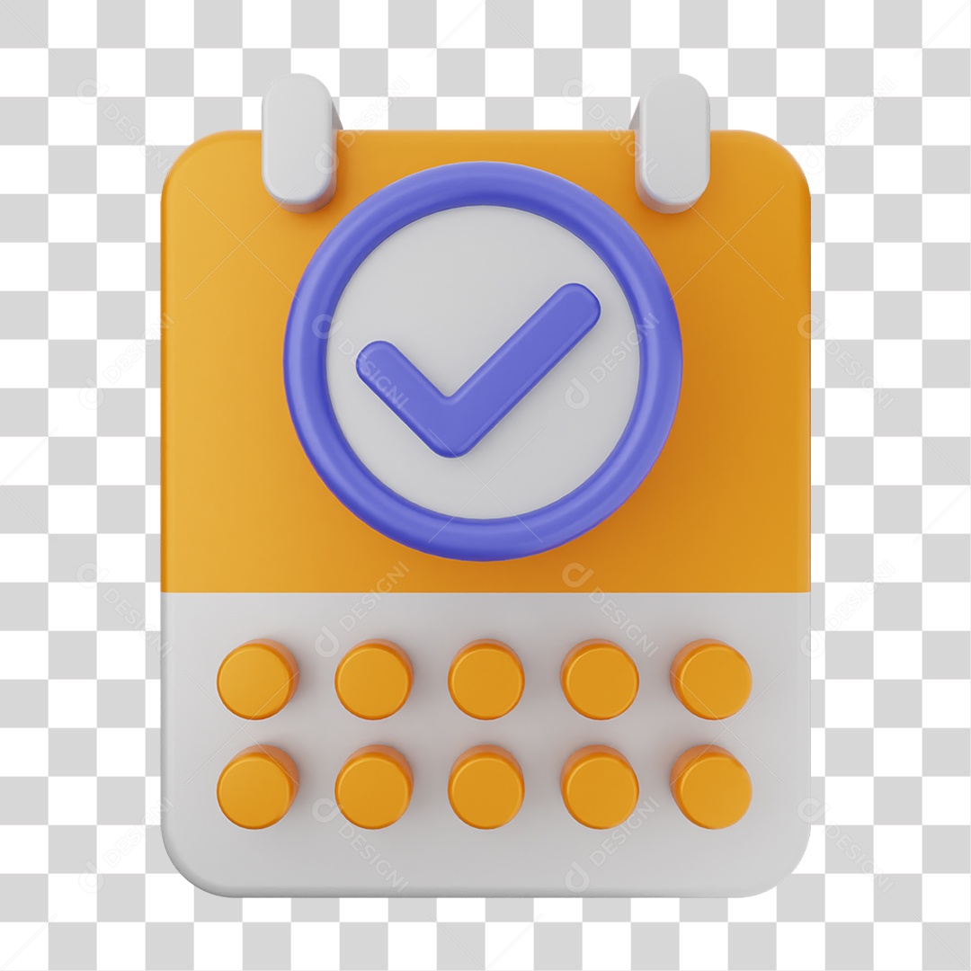 Ícone Calendário com Verificação PNG Transparente