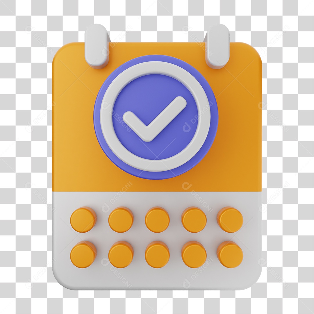 Ícone Calendário com Verificação PNG Transparente