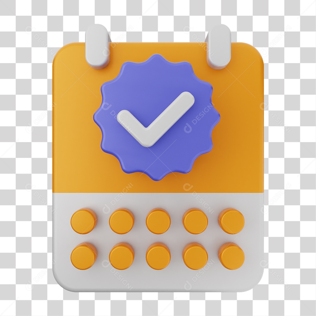 Ícone Calendário com Verificação PNG Transparente