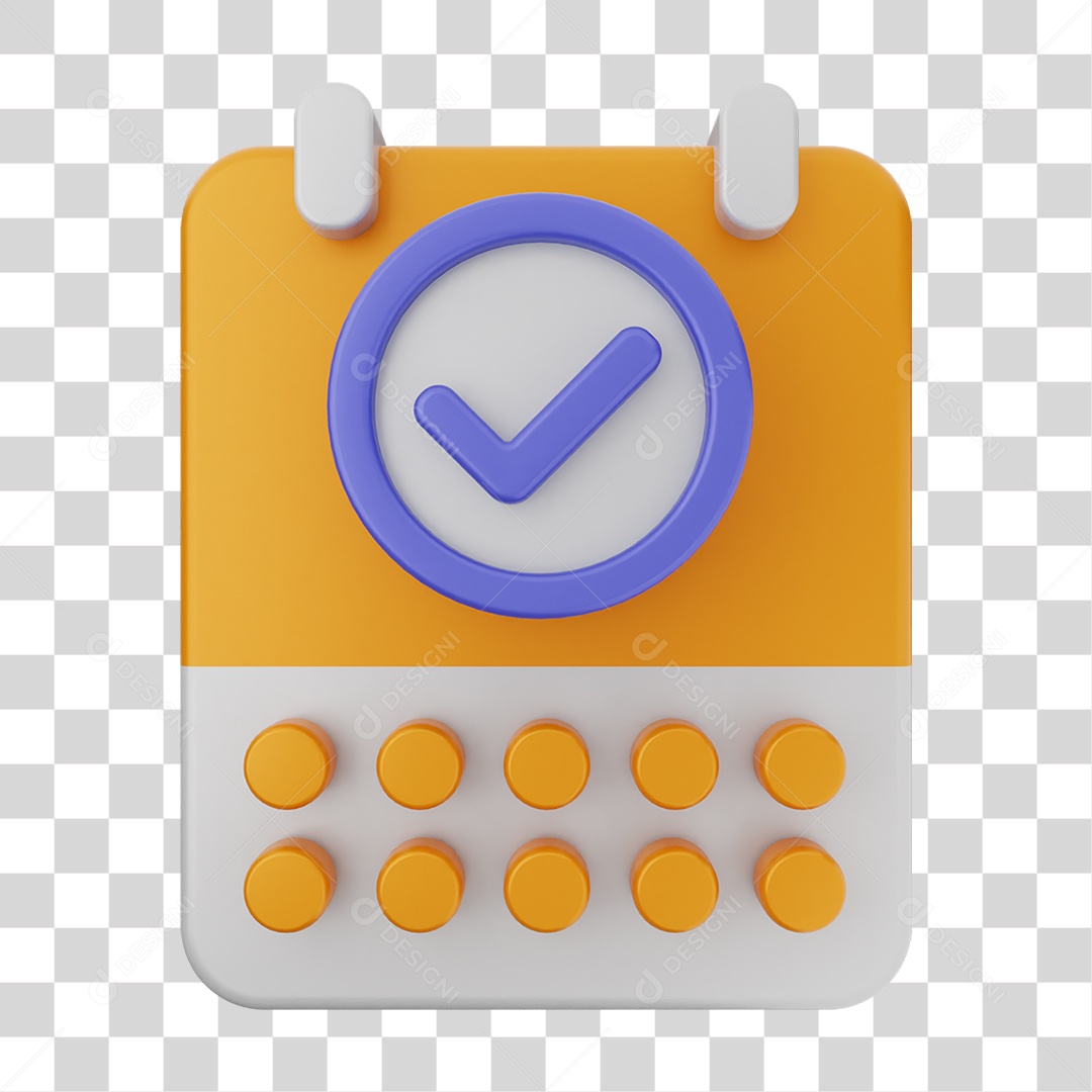 Ícone Calendário com Verificação PNG Transparente