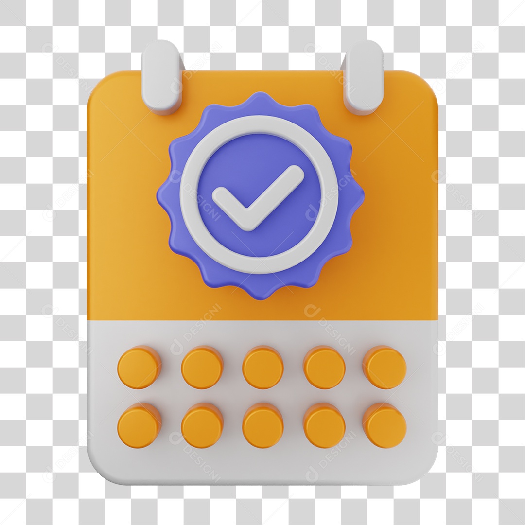 Ícone Calendário com Verificação PNG Transparente
