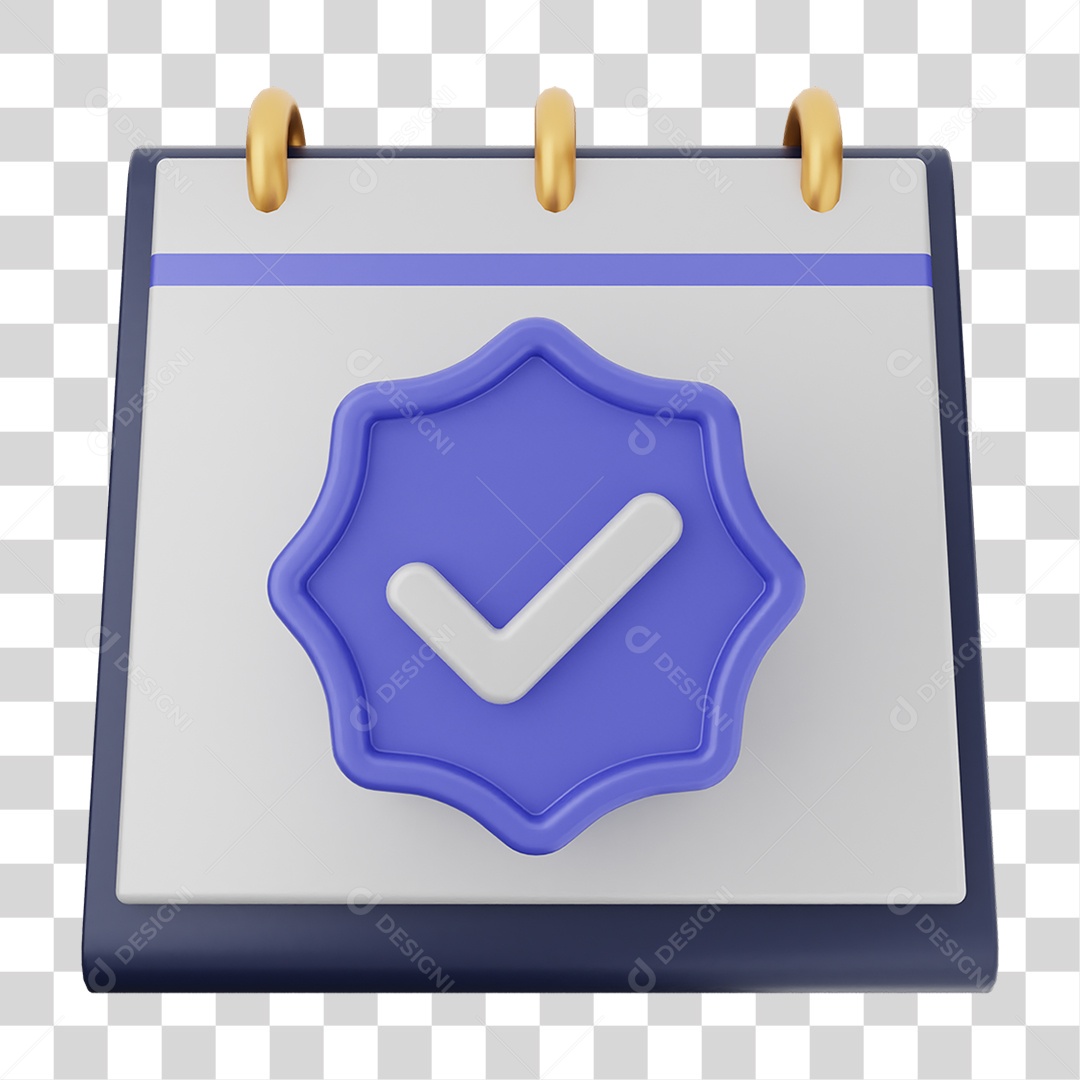 Ícone Calendário com Verificação PNG Transparente