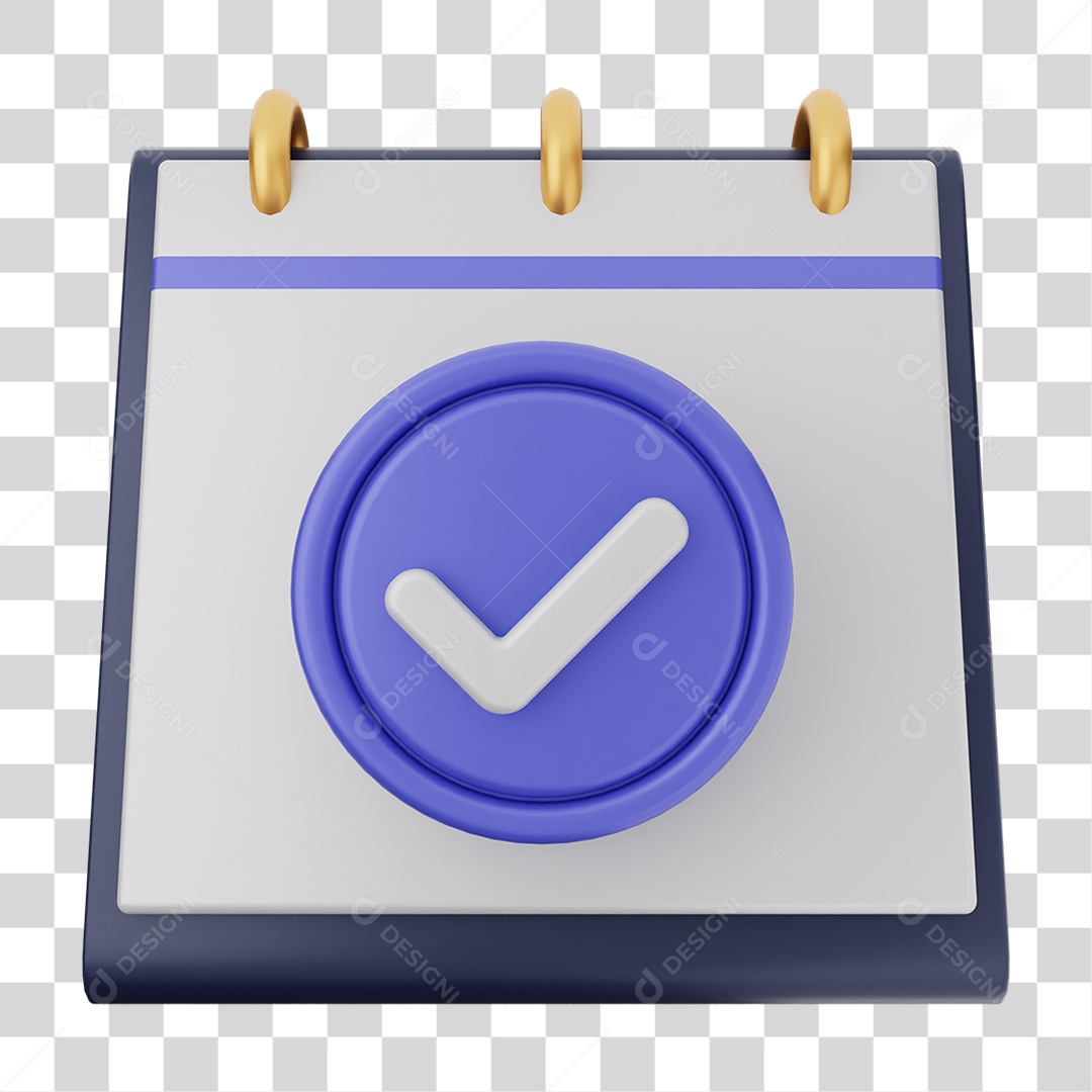 Ícone Calendário com Verificação PNG Transparente