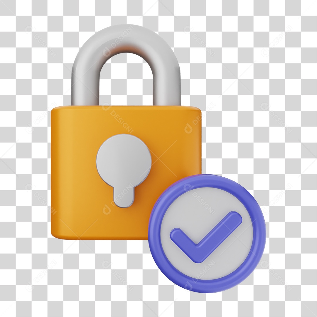 Ícone Cadeado com Verificação PNG Transparente