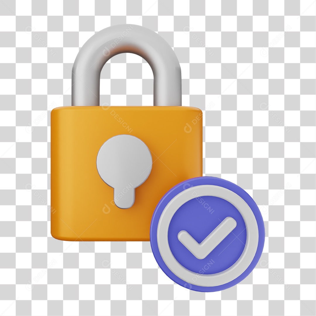 Ícone Cadeado com Verificação PNG Transparente