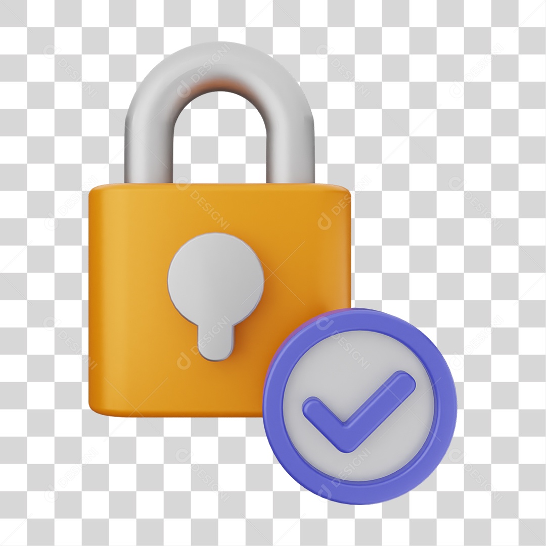 Ícone Cadeado com Verificação PNG Transparente