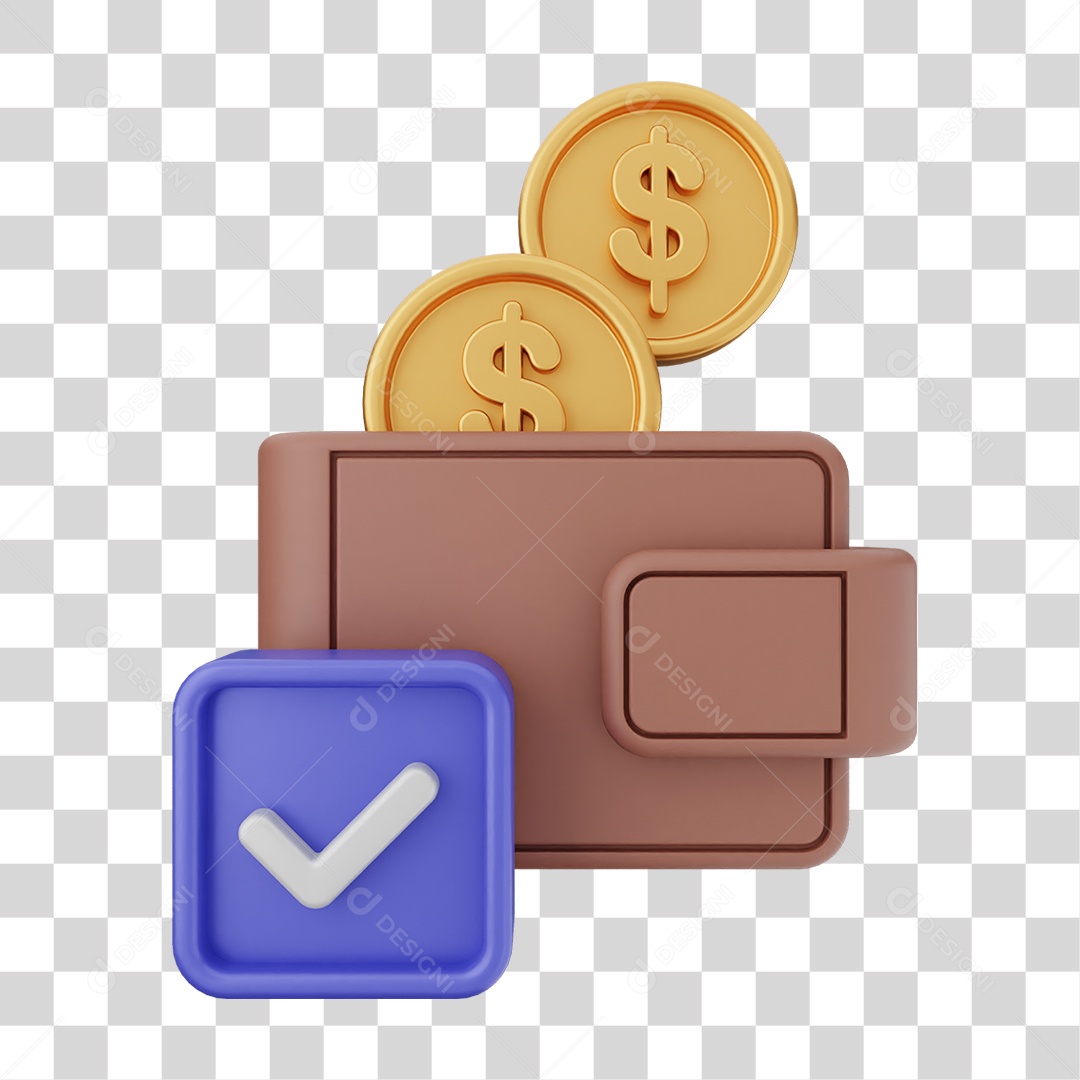 Ícones Carteira com Verificação PNG Transparente