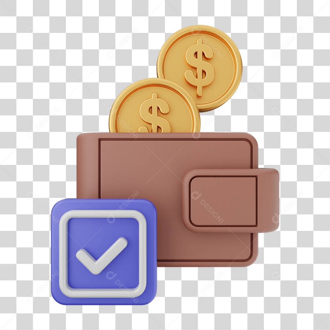 Ícones Carteira com Verificação PNG Transparente