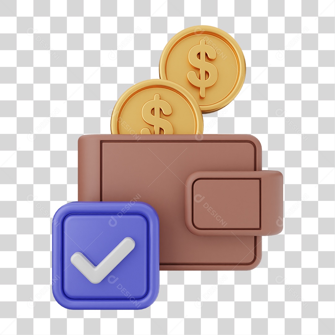 Ícones Carteira com Verificação PNG Transparente