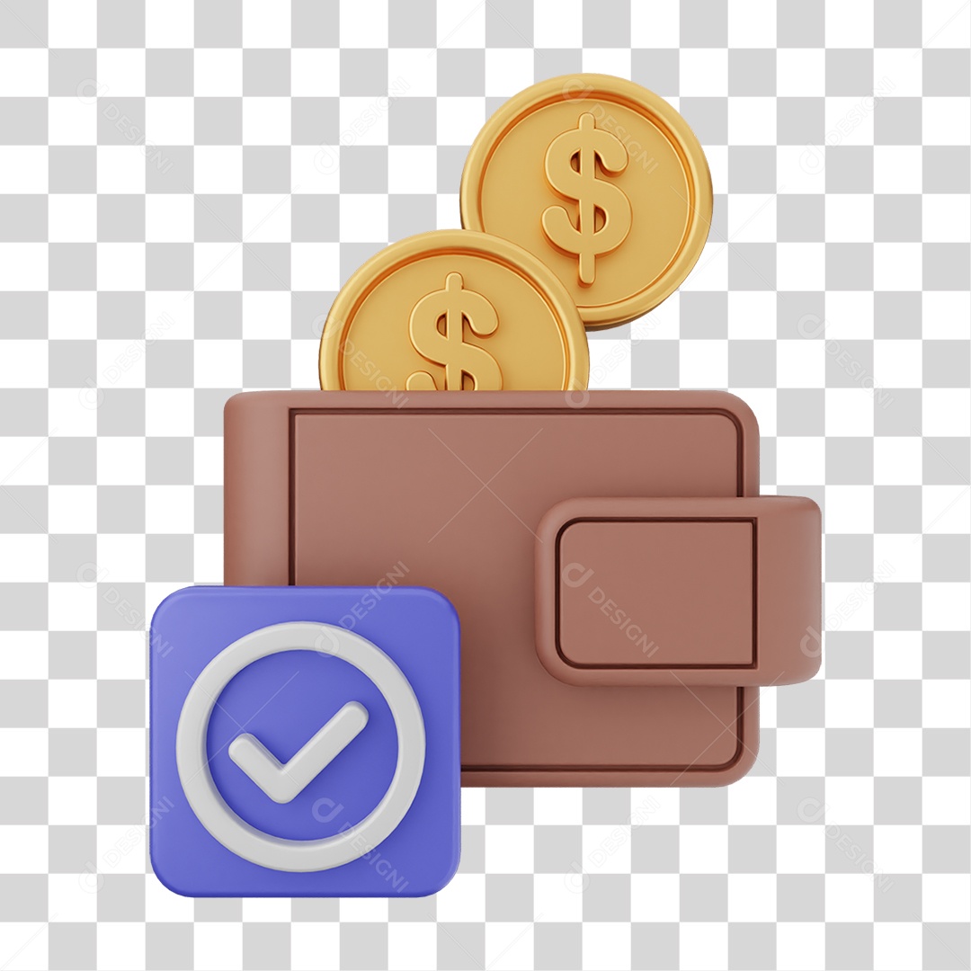Ícones Carteira com Verificação PNG Transparente