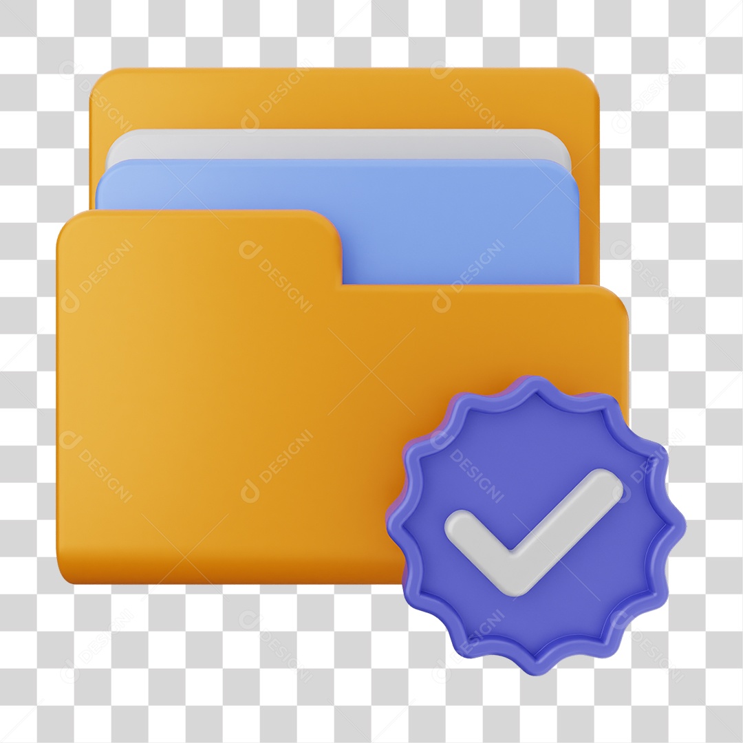 Pasta de Arquivos com Verificação PNG Transparente