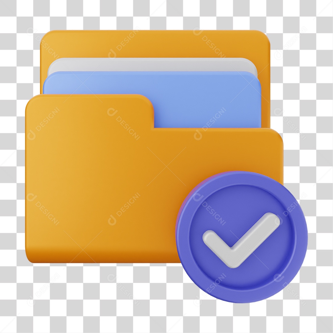 Pasta de Arquivos com Verificação PNG Transparente