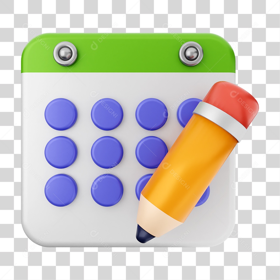 Elemento 3D Calendário Dias Datas PNG Transparente