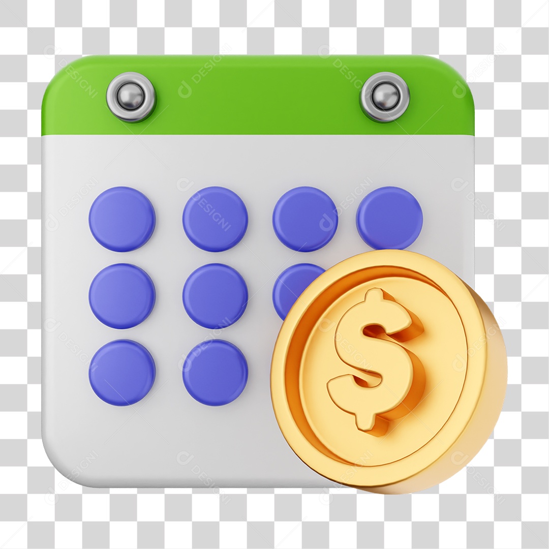 Elemento 3D Calendário Dias Datas PNG Transparente