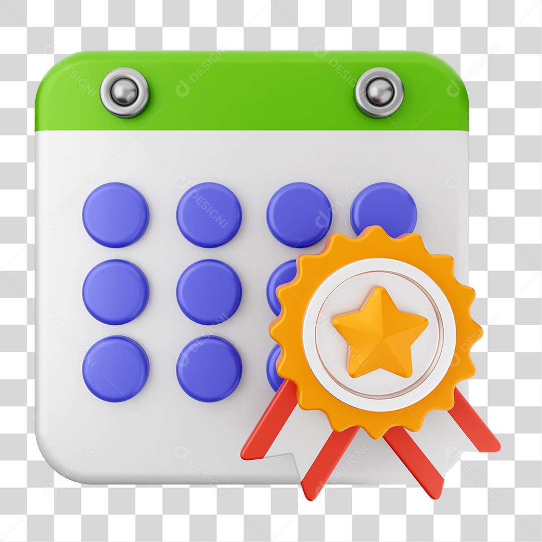 Elemento 3D Calendário Dias Datas PNG Transparente