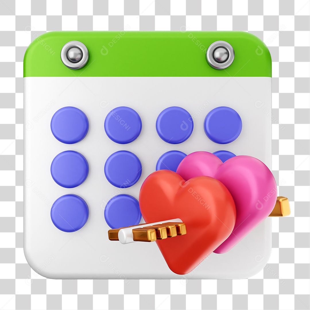 Elemento 3D Calendário Dias Datas PNG Transparente