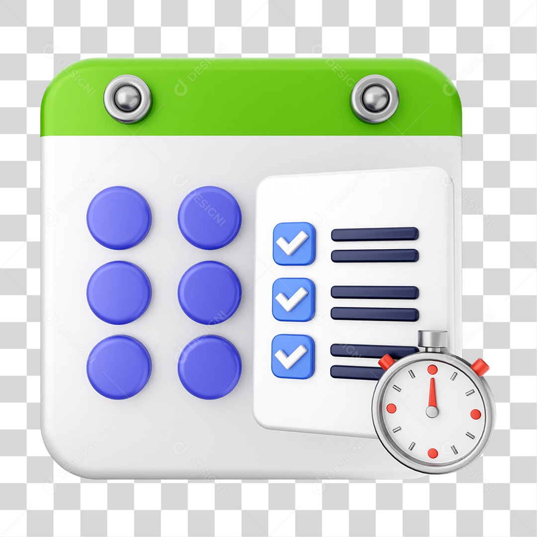 Elemento 3D Calendário Dias Datas PNG Transparente