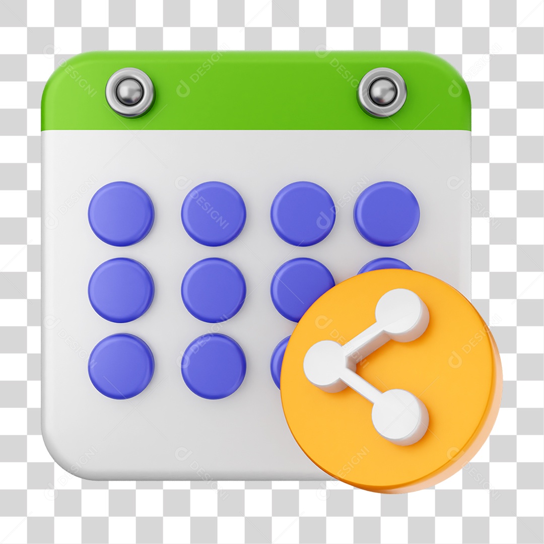Elemento 3D Calendário Dias Datas PNG Transparente