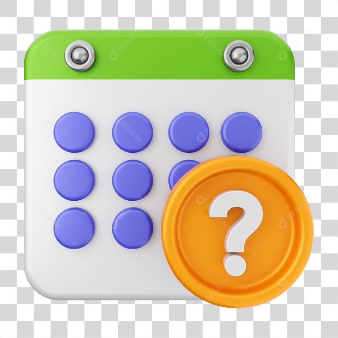 Elemento 3D Calendário Dias Datas PNG Transparente