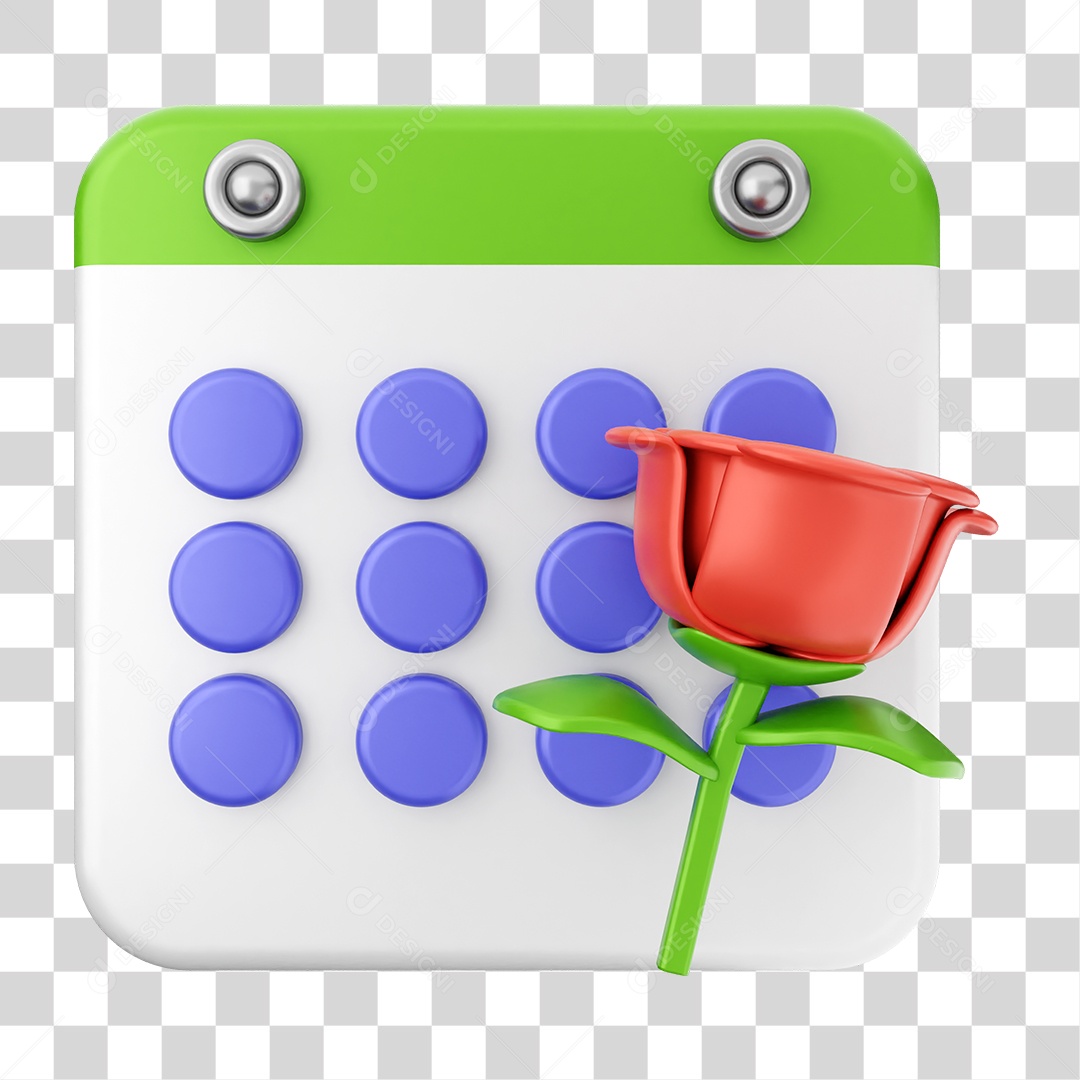 Elemento 3D Calendário Dias Datas PNG Transparente