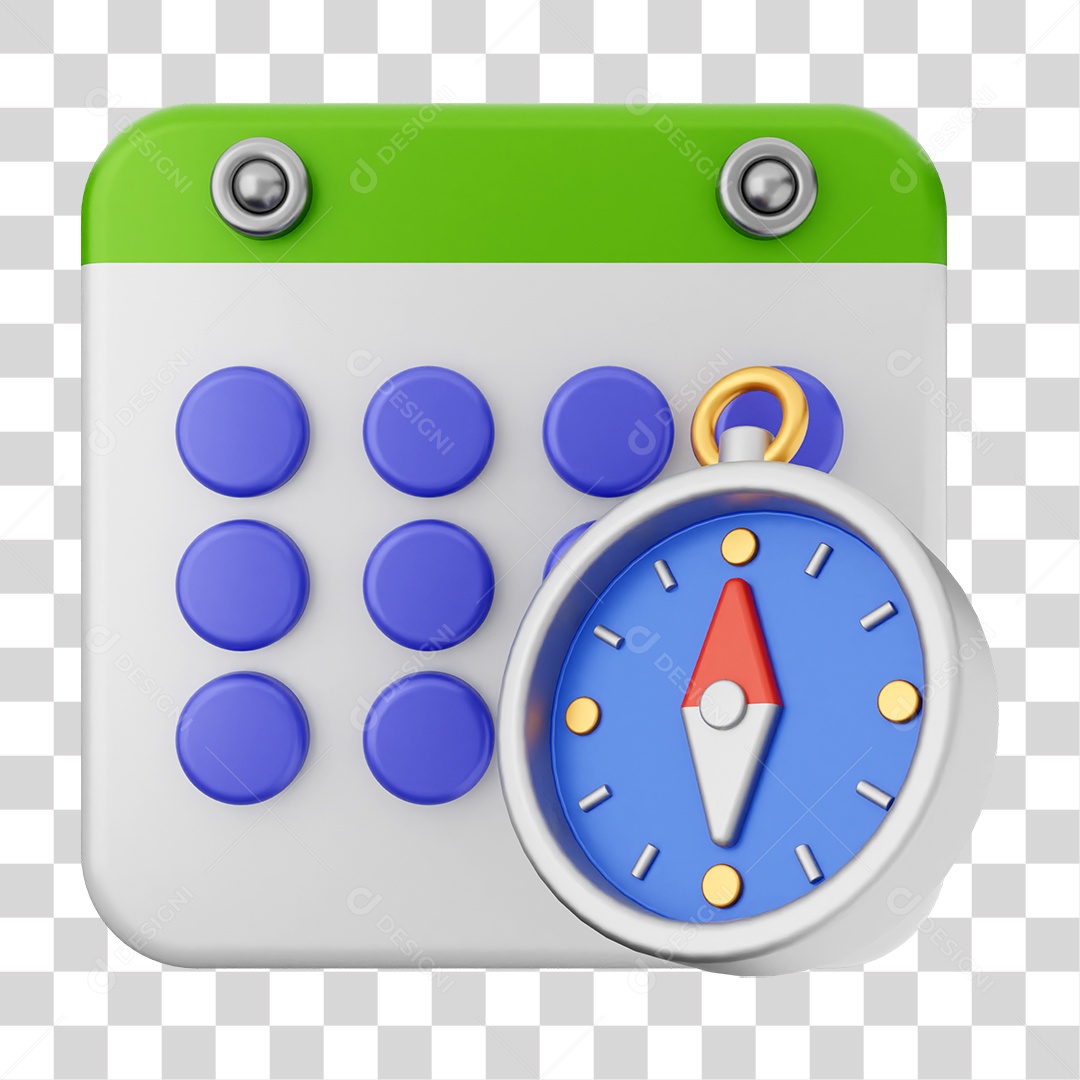 Elemento 3D Calendário Dias Datas PNG Transparente