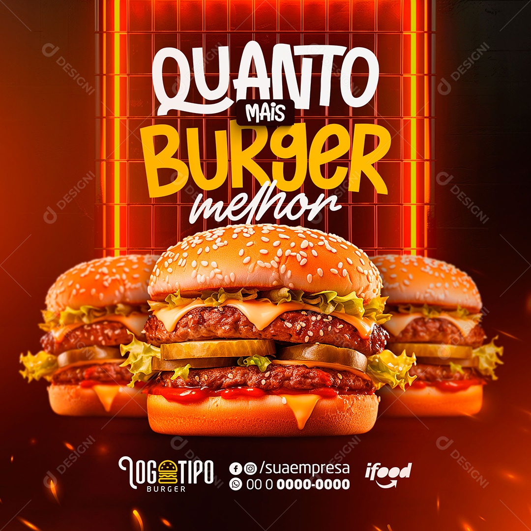 The more Burguer Better Social Media PSD Editable