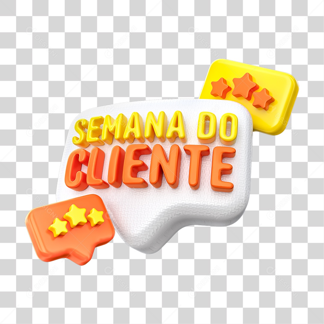 Selo 3D Semana do Cliente PNG Transparente
