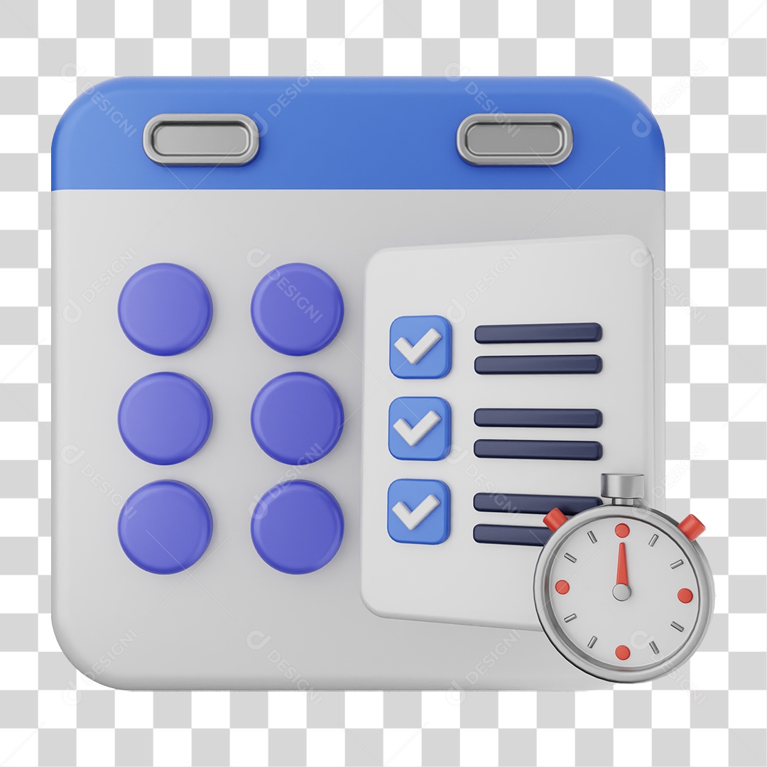 Elemento 3D Calendário Dias Datas PNG Transparente