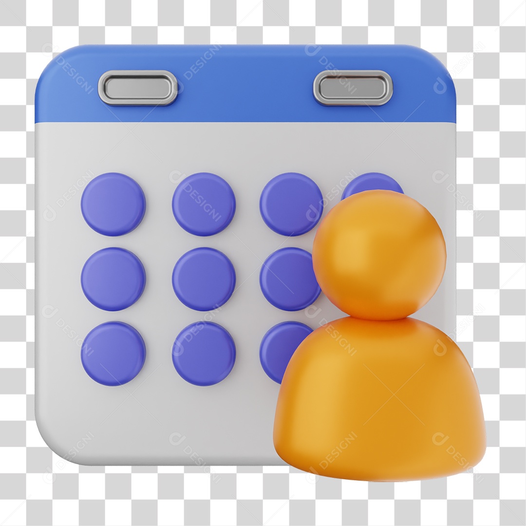 Elemento 3D Calendário Dias Datas PNG Transparente