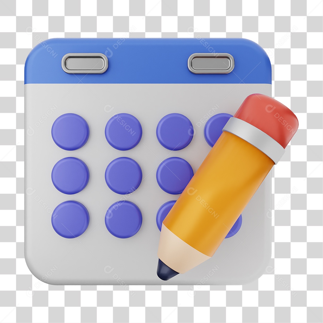 Elemento 3D Calendário Dias Datas PNG Transparente