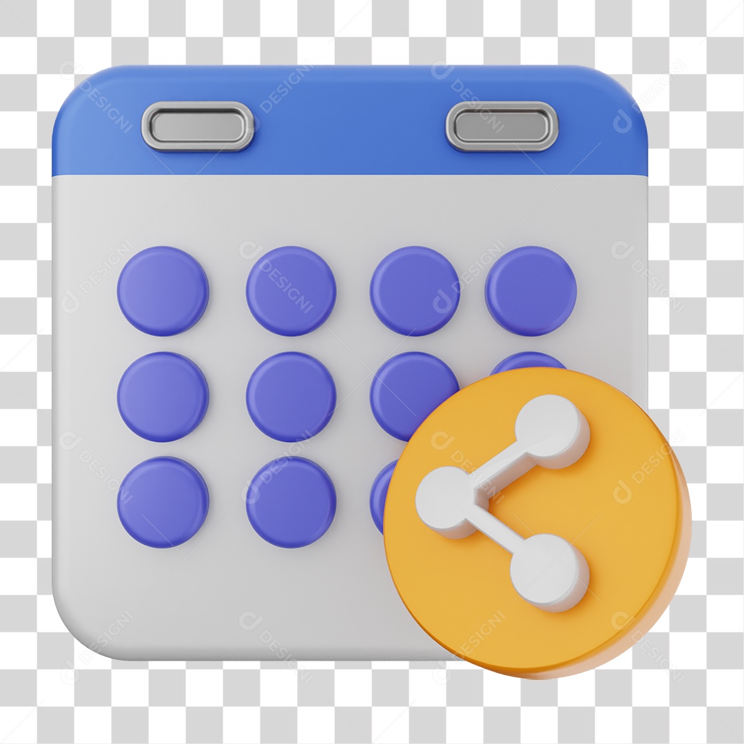 Elemento 3D Calendário Dias Datas PNG Transparente