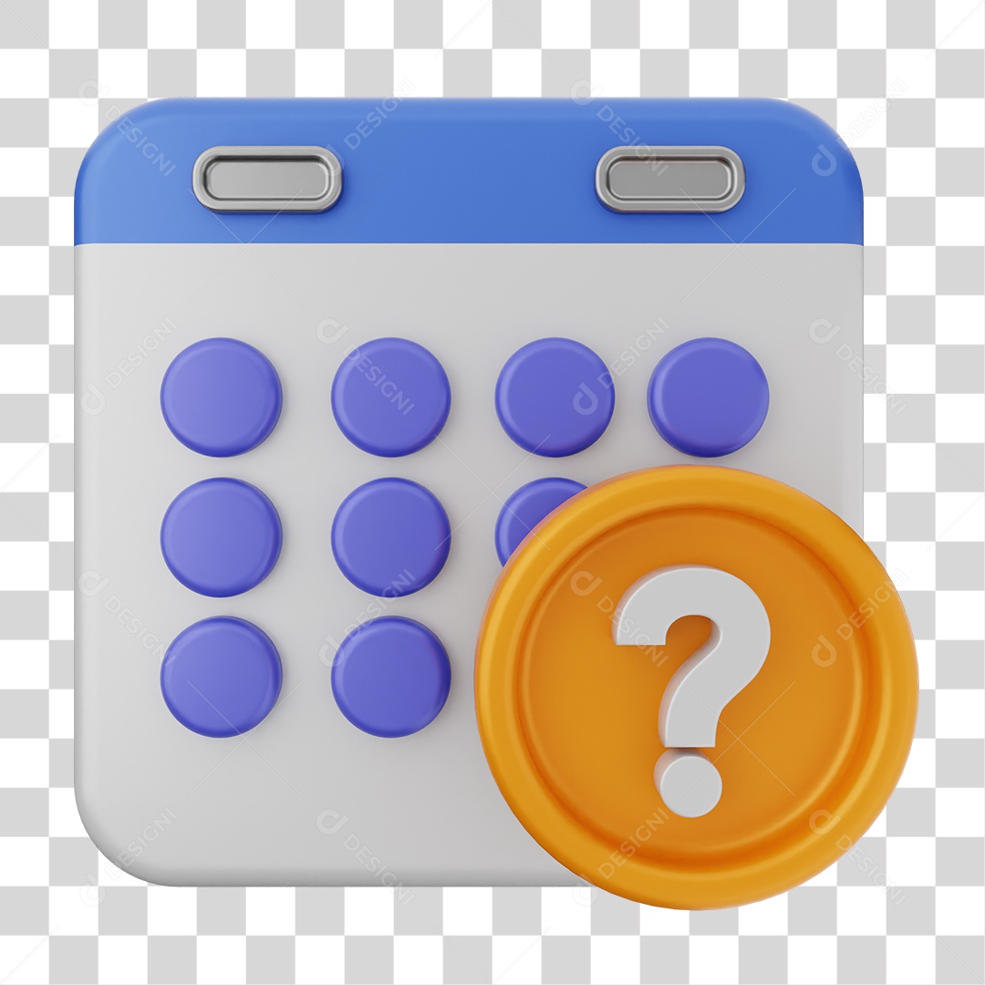 Elemento 3D Calendário Dias Datas PNG Transparente