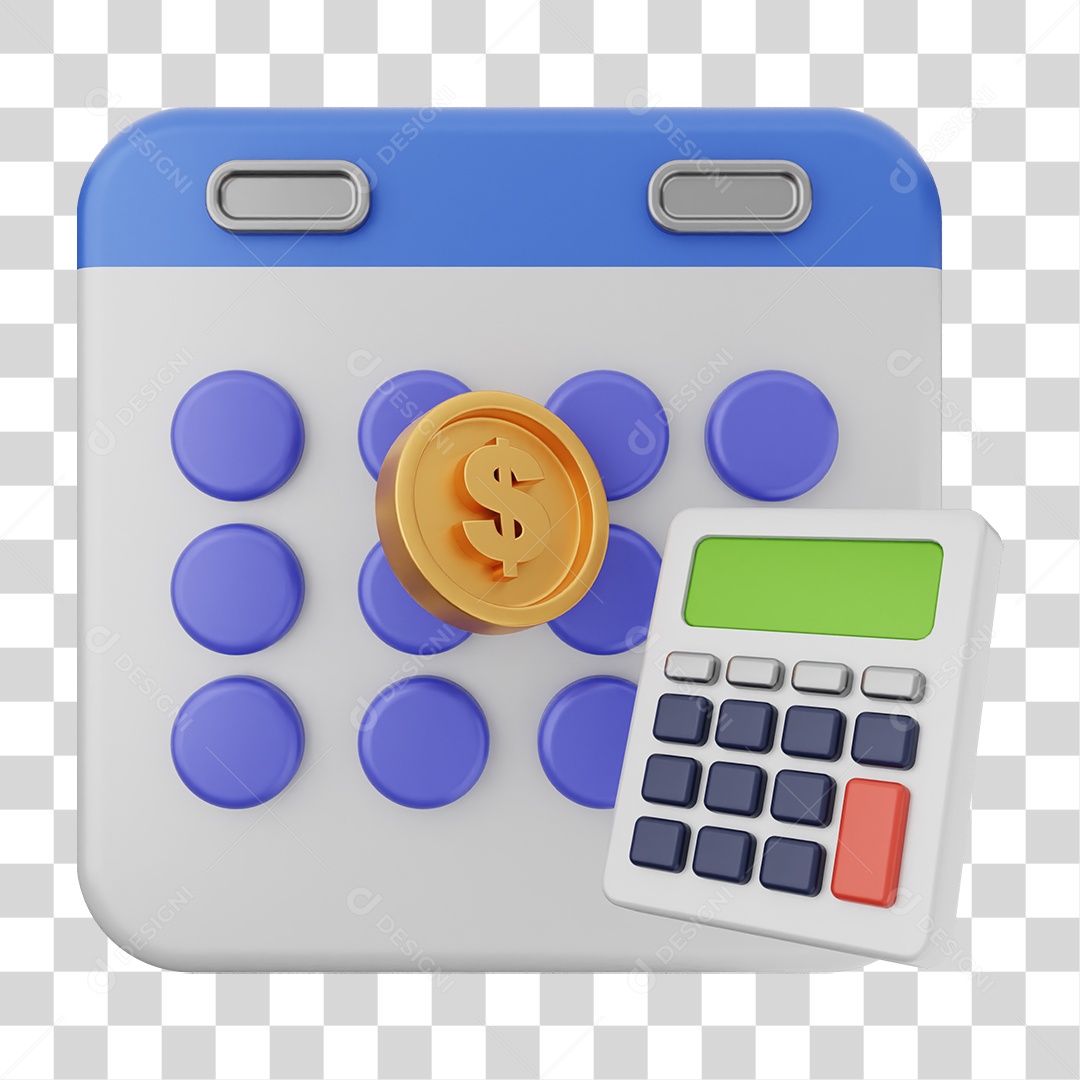 Elemento 3D Calendário Dias Datas PNG Transparente