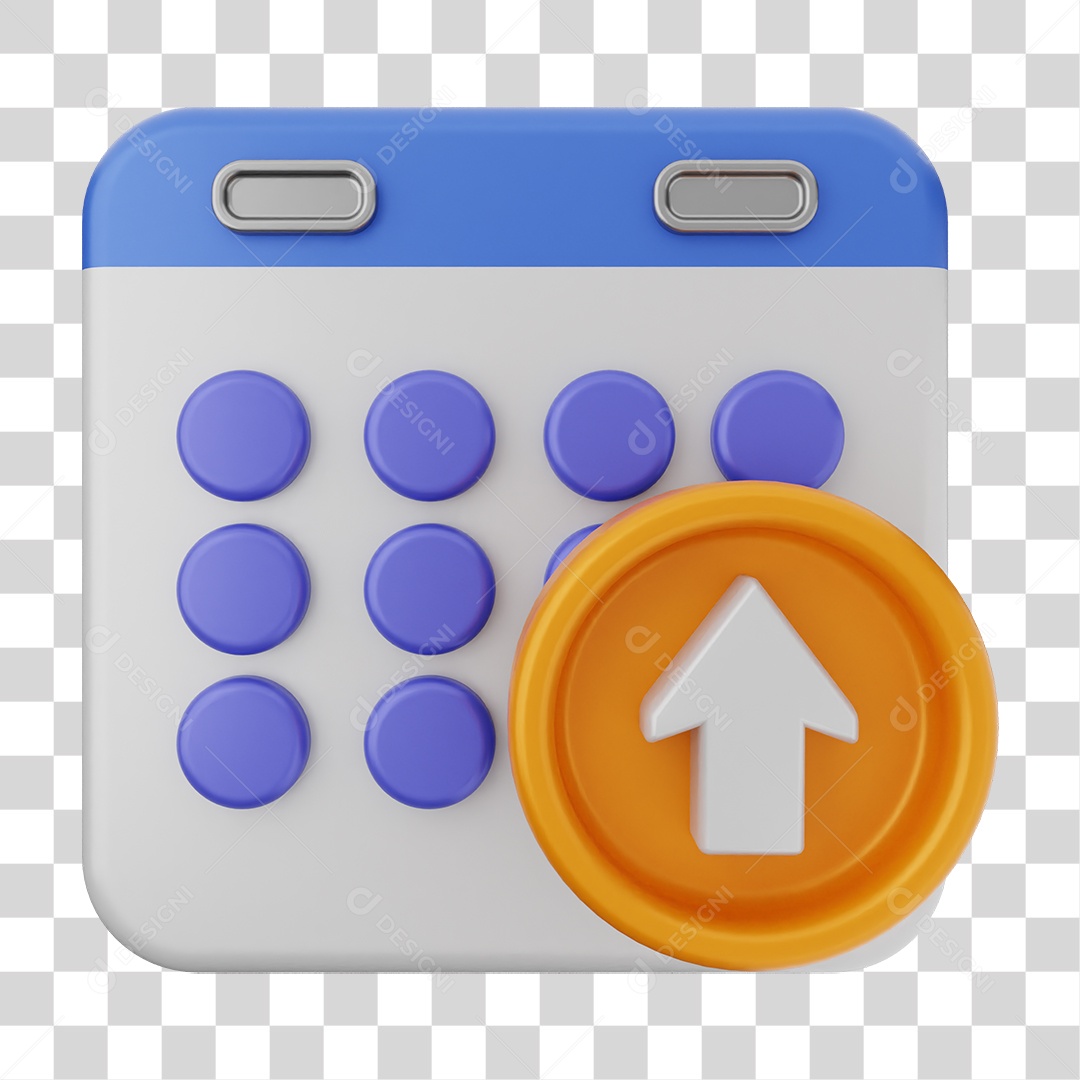 Elemento 3D Calendário Dias Datas PNG Transparente